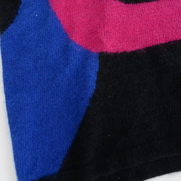 Vintage Braemar by Jeremy Scott Black &  Neon 58% Silk 10% Angora Sweater L - Picture 7 of 12